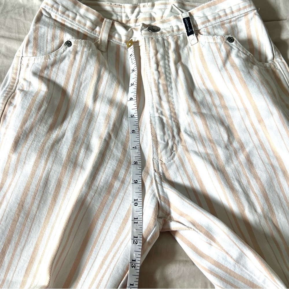 (SOLD) 90s Rockies,Western Striped Denim Jeans Peach/Cream CRodeo, SIZE 26 - Picture 9 of 11